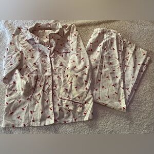 😴Carole Hochman Brushed Satin Cardinal Print Pajamas😴